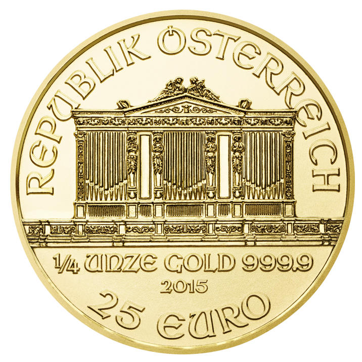 Avstrijski Dunajski filharmonik Au - 7,775 g (1/4 oz.)